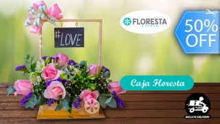 Caja Floresta: Rosas y Astromelias ¡A Domicilio!