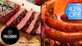 Parrillada Argentina: ½ de Puyazo + ½ de Chorizo + Papa Asada + Pan con Ajo