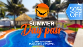 [Imagen:¡Day Pass para 2 en Monterrico! Playa Privada, Piscinas, Vale de Q100 en Restaurante y Más.]