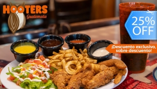 [Image: Hooters: ¡Wings Hootie Lunch! Plato de Alitas, Curly Fries, Ensalada y Bebida.m]