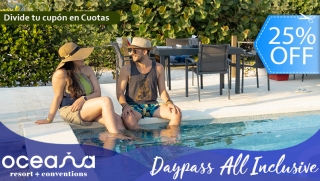 [Image: ¡Oceana Resort! Daypass All Inclusive Desayuno, Almuerzo, Snacks y Bebidas Ilimitadas ¡Solo 50 Cupones Disponibles!m]