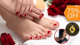 [Image: Manicure + Pedicure Spa con Esmaltado Semipermanente OPI + Corte de Cabellom]