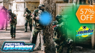[Image: 500 Paintballs + 5 Fusil Táctico TMC o Tippmann Bravo One + 5 Máscaras + 5 Chalecosm]