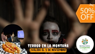 [Image: ¡Halloween en Buena Vista Garden! (1 de Noviembre)!  Show de Terror para 2: Película, Presentación Artística y Hot Dogsm]
