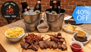 [Image: ¡Parrillada y Cervezas para 4! Puyazo o Lomito, Costillas, Pollo, Chorizo, Cervezas y Más.m]