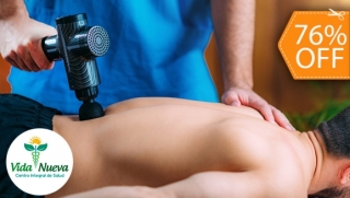 [Image: 2 Masajes Relajantes + 2 Terapias de Percusión o 2 Cuppings en Espalda + 2 Ajustes Quiroprácticos y Másm]