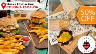 [Image: 2 Hamburguesas Veganas o 2 Burritos Veganos + 2 Papas Fritas + 2 Tés Helados + 2 Cupcakesm]