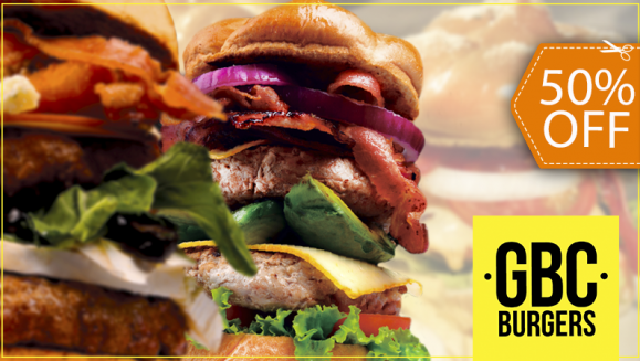 [Image: ¡Paga $24 en Lugar de $47.76 por 4 Hamburguesas de Media Libra + 4 Bebidas a Elección entre Soda, Té Helado o Agua!m]