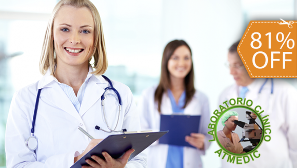 [Image: ¡Paga $14 en lugar de $75 por Exámenes de Laboratorio Clínico a Elección entre Perfil de Rutina, Infantil, Diabético, Tiroideo, Prostático, Digestivo o de Riñón, Hígado y Páncreas!m]