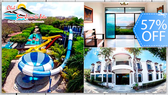 [Image: ¡Paga Q299 en lugar de Q700 por Estadía en Habitación Doble para 2 Adultos y 2 Niños + Ingreso al Parque Acuático + Uso de Lanchas con Pedales y Más!m]