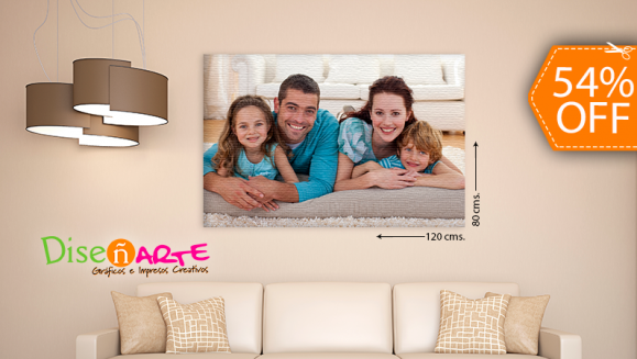 [Image: ¡Paga $18 en Lugar de $39.55 por Fotografía o Imagen Impresa en Lona Mate o Brillante y Montada en Marco de Madera de Medidas Gigantes: 80 x 120 Centímetros!m]