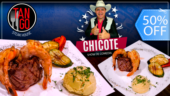 [Image: ¡Paga Q169 en lugar de Q340 por Cena para 2 con: Medallones de Lomito+ Camarones al Ajillo + Puré de Papa y Vegetales Asados + 2 Bebidas Naturales + 2 Entradas al Show de Comedia del Chicote!m]