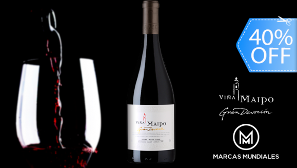 [Image: ¡Paga Q115 en lugar de Q192 por 1 Botella de Vino Chileno Viña Maipo: Gran Devoción Syrah Petite!m]