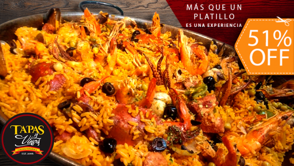 [Image: ¡Paga $28 en Lugar de $57 por Banquete para 3 que Incluye: 1 Paella de Especialidad para Compartir + 3 Sopas de Lentejas o 3 Caldos de Res + 3 Refrescos Naturales, Cervezas o Copas de Sangría!m]