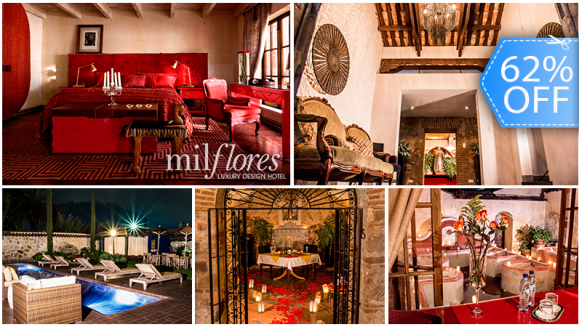 [Image: ¡Paga Q1,293 en lugar de Q3,386 por Estadía Romántica 5 Estrellas para 2 en Suite Temática de Lujo en Antigua + Uso de Piscina y Jacuzzi + 2 Desayunos + Impuestos Incluidos y Parqueo!m]