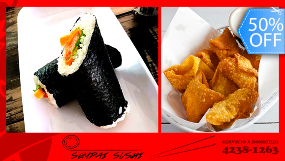 [Image: ¡Paga Q112 en lugar de Q225 por Combo Familiar a Domicilio que Incluye: 3 Burritoshi de Cangrejo Tempurizado + Orden de Wantan de Camarón!m]