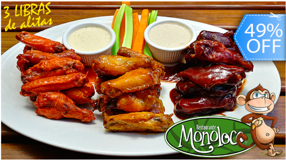 [Image: ¡Paga Q99 en lugar de Q193.50 por 3 Libras de Alitas Búfalo, Mango Habanero o BBQ!m]