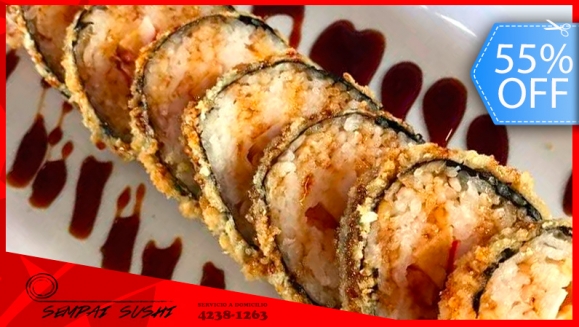 [Image: ¡Paga Q165 en lugar de Q365 por Menú Familiar con: 4 Rollos de Sushi a Elección entre Plátano Roll, California Roll o Hot Salmón Roll + 1 Orden de Wantan de Camarón! ¡A Domicilio!m]