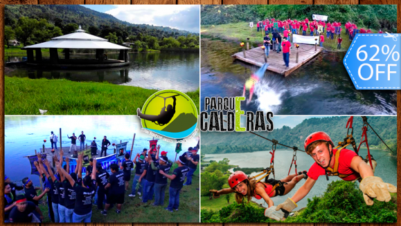 [Image: ¡Paga Q250 en vez de Q650 por Convivio de Aventura Extrema con: Canopy, Rappel, Columpios Gigantes, Balsas con Remos ILIMITADO + Caminata en Bosque Virgen + Banquete Mar y Tierra en Impresionante Restaurante Flotante, Fiesta y Mucho Más!m]