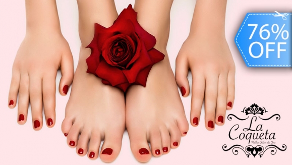 [Image: ¡Paga Q89 en lugar de Q375 por Manicure y Pedicure Spa + Aplicación de Esmalte Permanente en Manos y Pies (GELISH o BLUESKY) + Parafina en Manos y Pies!m]