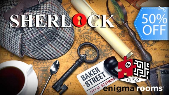 [Image: ¡Paga Q110 en lugar de Q220 por Pase para 2 Personas en Juego de Escape de Escenario a Elección: Sherlock, Magic o Asesino Serial!m]