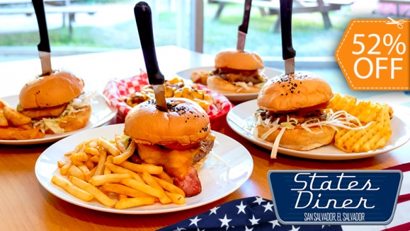 [Image: ¡Paga $11 en Lugar de $22.75 por 2 Classic Cheeseburger, Bacon Cheeseburger, Jalapeño Cheeseburger o Mushroom Cheeseburger + 1 Chili Cheese Fries + 2 Sodas con Refill!m]