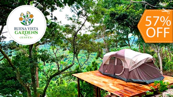 [Image: ¡Paga $17 en Vez de $39.98 por Camping para 2 que Incluye: 2 Entradas al Ecoparque + Tienda de Campaña + Colchoneta + Fogata + Guía de Senderismo + Entrada a Vivero + Mini-Tour de Café + Uso de Juegos de Madera y Cuerda, Columpios y Piscina!m]