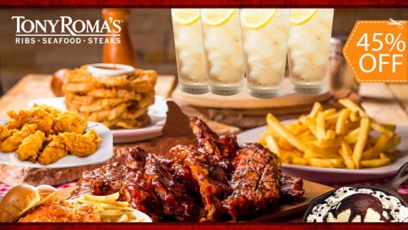 [Image: ¡Para Llevar o a Domicilio! ¡Paga $31.78 en Lugar de $57.78 por 2 Libras de Short Ribs + 1 Buffalo Chicken Sandwich + 1 Orden de Chicken Tenders + 1 Entrada de Onion Loaf + 4 Limonadas + 1 Skillet Brownie!m]