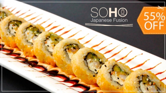 [Image: ¡Paga $14.99 en Lugar de $32.95 por Menú de Sushi para 2 con: 1 Dragon Roll + 1 Soho California + 1 Cordon Blue + 2 Limonadas Tradicionales o con Hierbabuena!m]