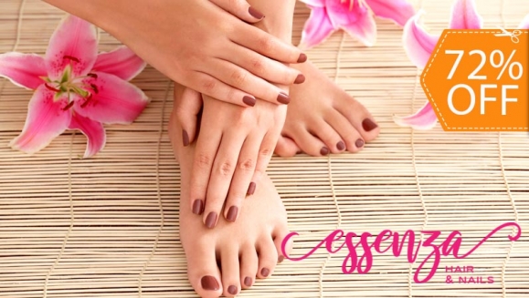 [Image: ¡Paga $12 en Lugar de $42.90 por Manicure Spa + Pedicure Spa + Esmaltado Permanente en Manos y Pies!m]