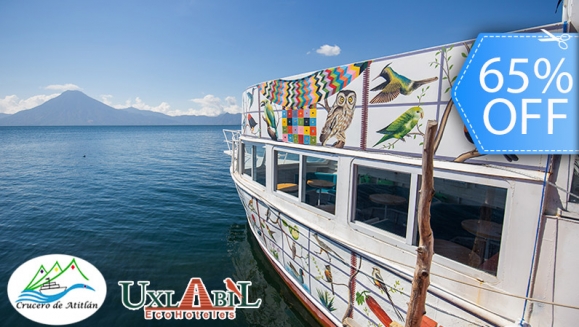 [Image: ¡Paga Q99 en lugar de Q285 por Pase a Bordo para 1 Persona en “El Crucero de Atitlán” que Incluye: 2 Horas de Paseo en Barco en el Lago de Atitlán + Buffet de Antojitos Típicos + 1 Bebida Natural o Gaseosa + Visita Guiada a San Juan La Laguna!m]