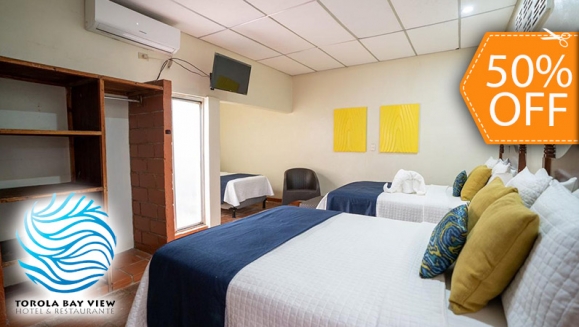 [Image: ¡Paga $90 en Lugar de $180 por Estadía de 1 Noche para 3 a 5 Personas en Habitación Familiar Deluxe + Desayunos en Playa Torola!m]