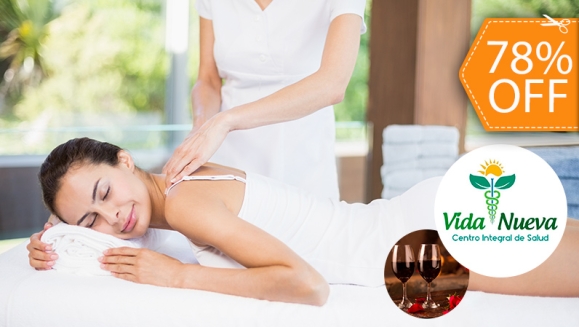 [Image: ¡Paga $20 en Lugar $90 por 2 Masajes Relajantes + 2 Ajustes Quiroprácticos + Masaje Cráneo-Facial + Aromaterapia + Reflexología + 2 Aplicaciones de Crema Facial de Colágeno + 2 Mascarillas Hidratantes y 2 Copas de Vino!m]