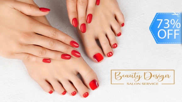 [Image: ¡Paga Q85 en Lugar de Q310 por Manicure Spa + Pedicure Spa + Aplicación de Esmalte Permanente Gelish u OPI en Manos y Pies!m]
