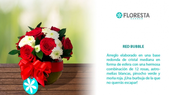 [Image: ¡Paga Q225 en lugar de Q450 por Romántico Arreglo Floral a Elección entre: Red Bubble (12 rosas, astromelias en base de cristal) o Mensaje de Amor (12 rosas, astromelias en base de madera con pizzarra colgante)!m]