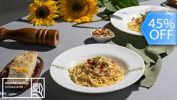 [Image: ¡Paga Q99 en Lugar de Q180 por Menú Italiano para 2 con 2 Pastas a Elección: Tagliatelle Bolognesa, Spaghetti Amatriciana, Spaghetti Alla Carbonara o Fusilli al Pesto+ 1 Postre Panna Cota!m]