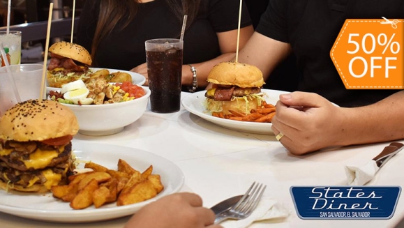 [Image: ¡Paga $10 y Consume $20 en Todo el Menú 100% Americano de States Diner!m]