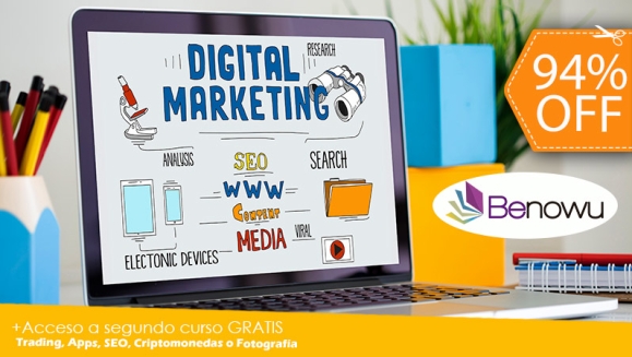 [Image: ¡Capacítate desde Casa y Mejora tu CV! ¡Paga $11 en Lugar de $175 por Curso Online de Introducción al Marketing Digital + Segundo Curso a Elección entre: Trading, Creación de Apps, SEO, Criptomonedas o Fotografía!m]