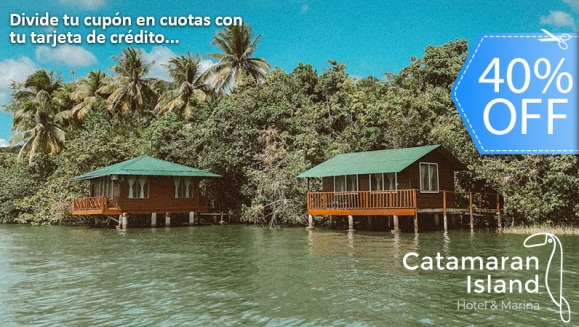[Imagen:¡Una Noche en El Caribe Guatemalteco! ¡Paga Q629 en Lugar de Q1,047 por Estadía para 2 Personas en Bungalow Privado + Traslados en Lancha + Parqueo + Impuestos en Catamaran Island Hotel!]