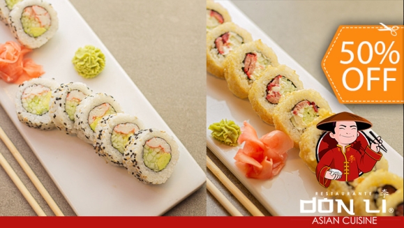 Don Li Restaurante | Don Li: 5 Rollos de Sushi + Wantanes...