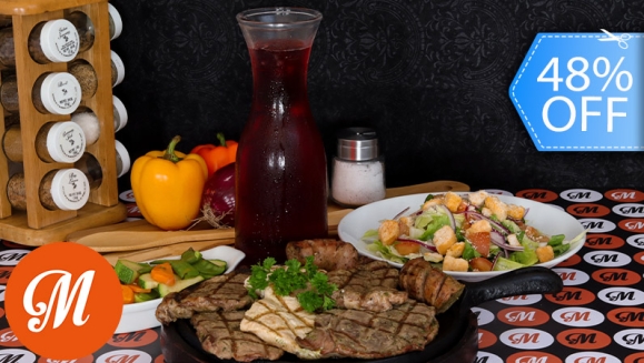 [Image: ¡Paga Q179 en Lugar de Q345 por Exquisita Parrillada para 2 con: ½ Libra de Puyazo + ½ Libra de Pechuga de Pollo + ½ Libra de Chorizo Argentino + 2 Purés de Papas + Ensalada de La Casa + Entrada de Nachos + Bebidas!m]