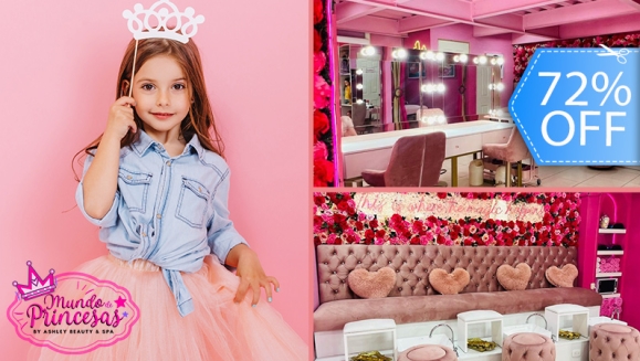 [Image: ¡Paga Q99 en Lugar de Q350 Por Servicios de Salón y Glamour Para Tu Princesa: Peinado Básico + Maquillaje Fantasía + Esmaltado de Uñas+ Uso de Vestidos y Accesorios del Magic Closet + Fotografías Digitales en Cabinas Personalizadas + Snacks!m]