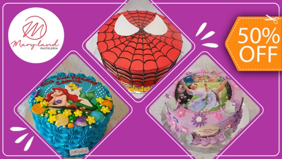 [Image: ¡Paga $32.50 en Lugar de $65 por Pastel Redondo de 40 Porciones con Relleno a Elección + Decoración con Imágenes Impresas en Papel de Arroz Comestible + Accesorios de Dulce!m]