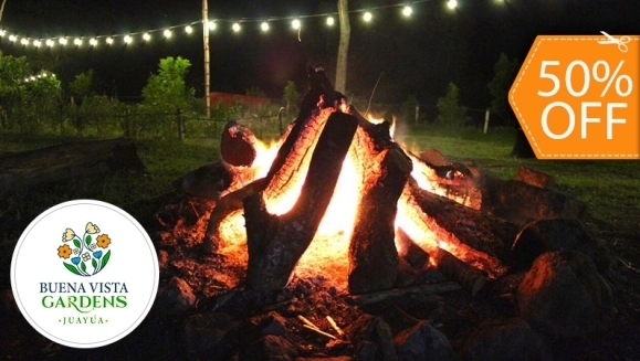 [Image: ¡Paga $30 en Vez de $60 por Camping al Aire Libre para 2 que Incluye: 2 Entradas al Ecoparque + 1 Tienda de Campaña + 2 Colchonetas + 2 Desayunos + 2 Cenas + Fogata + Guía de Senderismo y Tour Básico de Café + Piscina y Más! ¡Solo 73 Disponibles!m]