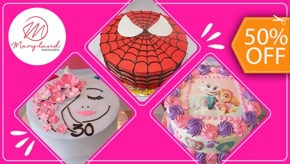 [Image: ¡Paga $32.50 en Lugar de $65 por Pastel Redondo de 40 Porciones con Relleno a Elección + Decoración con Imágenes Impresas en Papel de Arroz Comestible + Accesorios de Dulce!m]