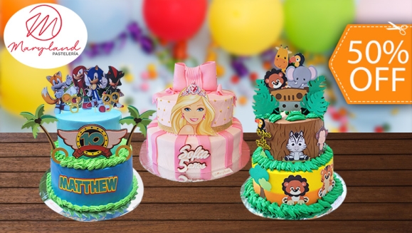 [Image: ¡Paga $49.95 en Lugar de $100 por Pastel de 2 Pisos de 40 Porciones con Relleno Premium + Topper Cake + Nombre y Número Personalizado!m]