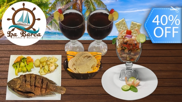 [Image: ¡Paga Q135 en Lugar de Q225 por 2 Platos Fuertes a Elección entre: Ceviche Grande de Camarón con Galleta o Mojarra Frita con Papas al Perejil + Vegetales y Tortillas y 2 Bebidas Naturales a elección entre Jamaica o Tamarindo!m]