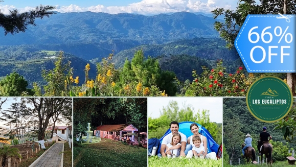 [Image: ¡Paga Q99 en Lugar de Q295 por Camping para 4 con: 4 Desayunos Típicos o de Pancakes + 4 Bebidas a Elección (Café, Jugo de Naranja o Jamaica) + Uso de Instalaciones y Actividades de Montaña: Senderismo, Puentes, Hamacas, Granjita!m]