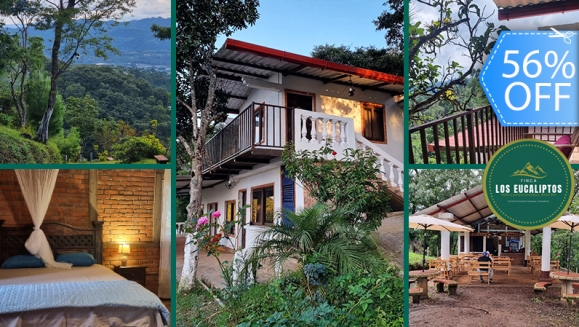 [Image: ¡Paga Q199 en Lugar de Q450 por Estadía hasta para 4 Personas + 4 Tiempos de Comida (Cenas, Desayunos o Almuerzos de La Carta) + Uso de Instalaciones y Actividades de Montaña: Senderismo, Puentes, Hamaca y Granjita!m]