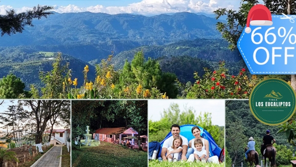 [Image: ¡Paga Q99 en Lugar de Q295 por Camping para 4 con: 4 Desayunos Típicos o de Pancakes + 4 Bebidas a Elección (Café, Jugo de Naranja o Jamaica) + Uso de Instalaciones y Actividades de Montaña: Senderismo, Puentes, Hamacas, Granjita!m]